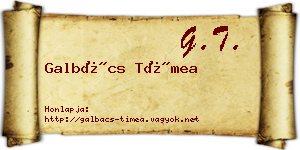 Galbács Tímea névjegykártya